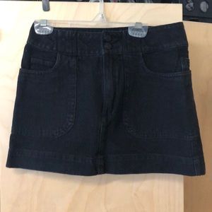 Black denim skirt